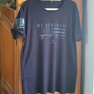 9/11/01, 21 anniversary black tee shirt We Remember Those who left us too soon.